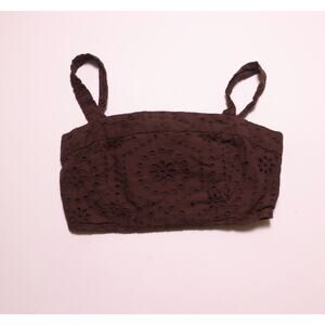 y2k style brown eyelet crop top forever 21 90s style S